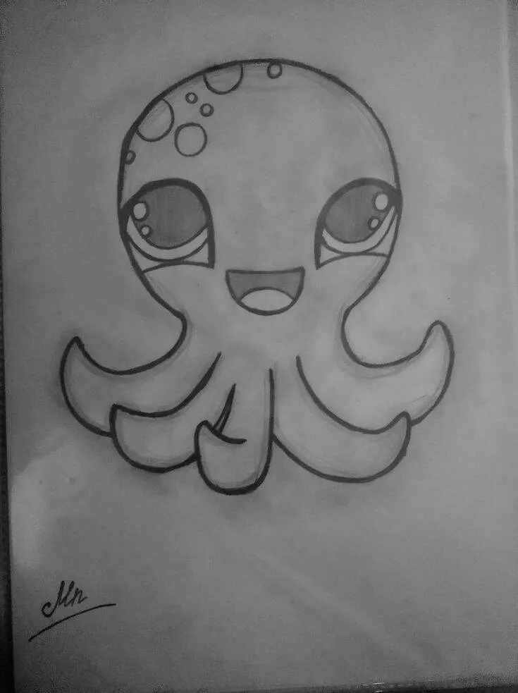 Coisas para Desenhar: Desenho de um Polvo Fofo