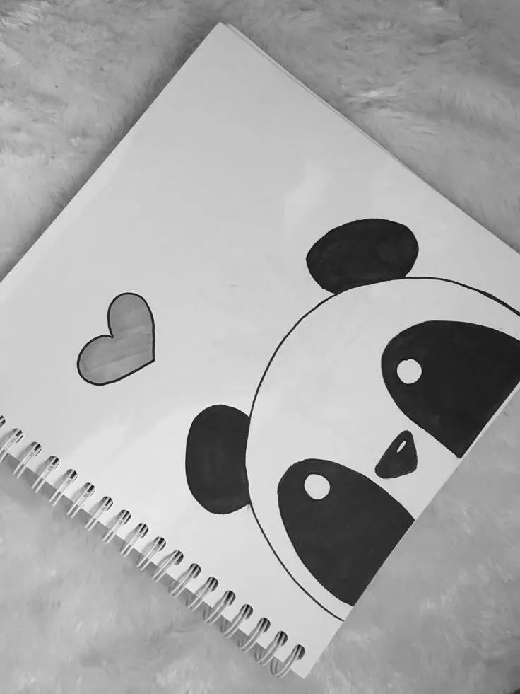 Coisas para Desenhar: Desenho de um Panda Fofo com Coração