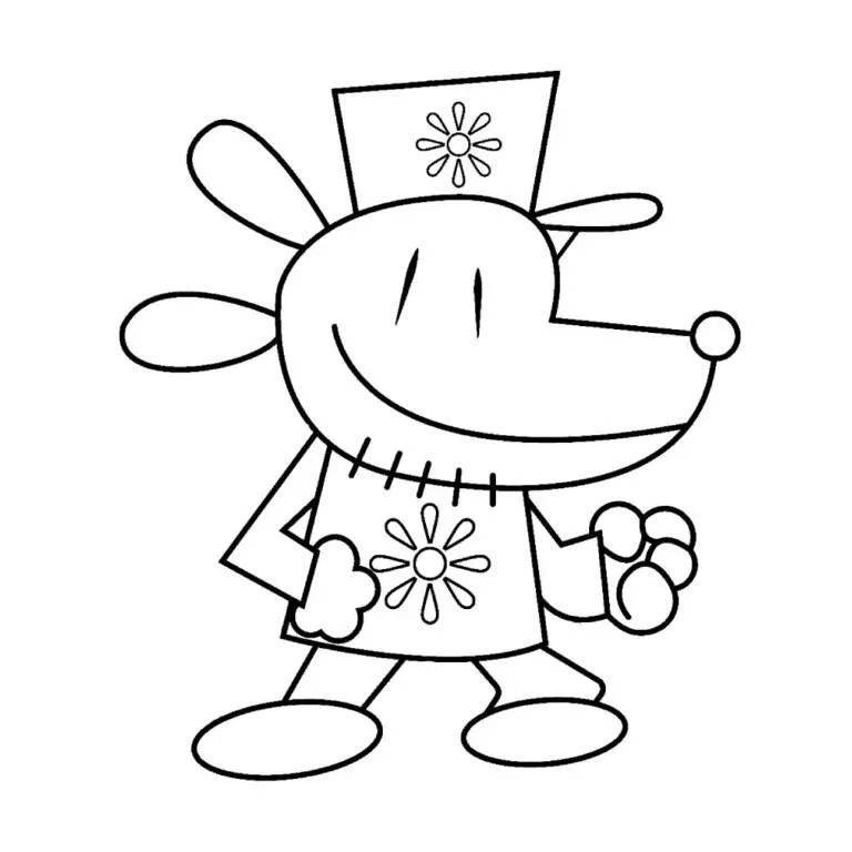 Desenho de Dog Man Sorridente para Colorir