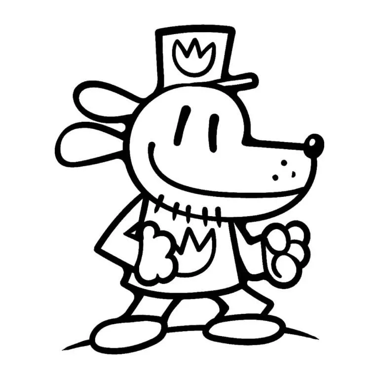 Desenho de Dog Man Pronto para Ação para Colorir