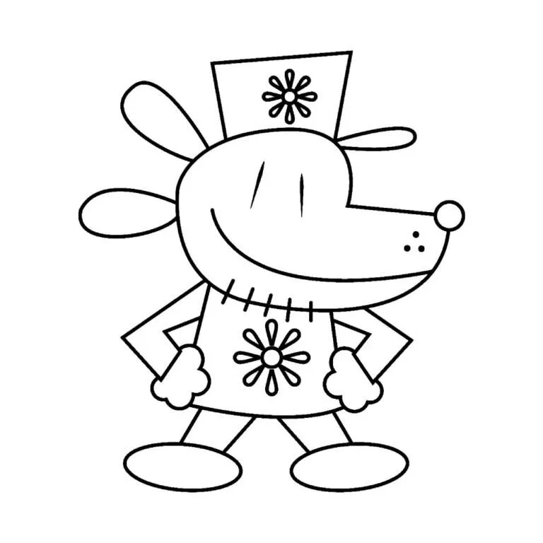 Desenho de Dog Man com Postura Confiante para Colorir
