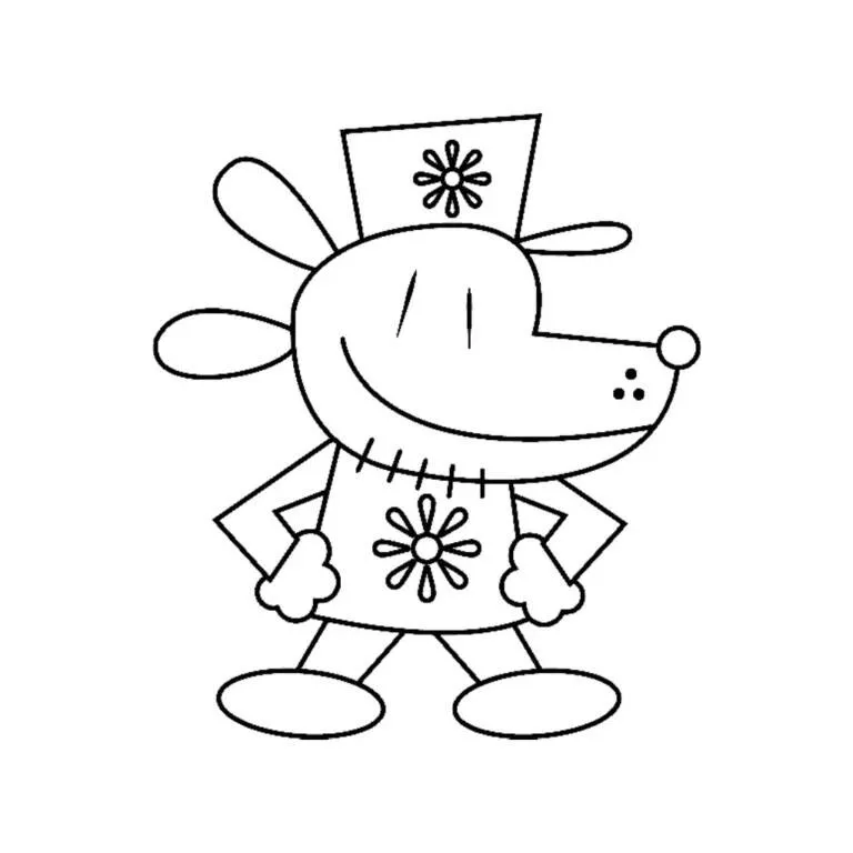 Desenho de Dog Man com Sorriso para Colorir