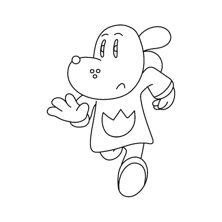 Desenho de Dog Man a Correr para Colorir