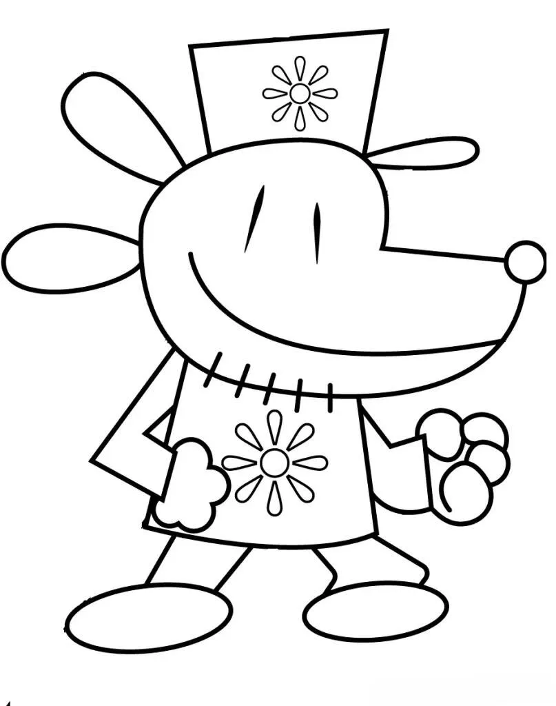 Desenho de Dog Man Sorridente para Colorir