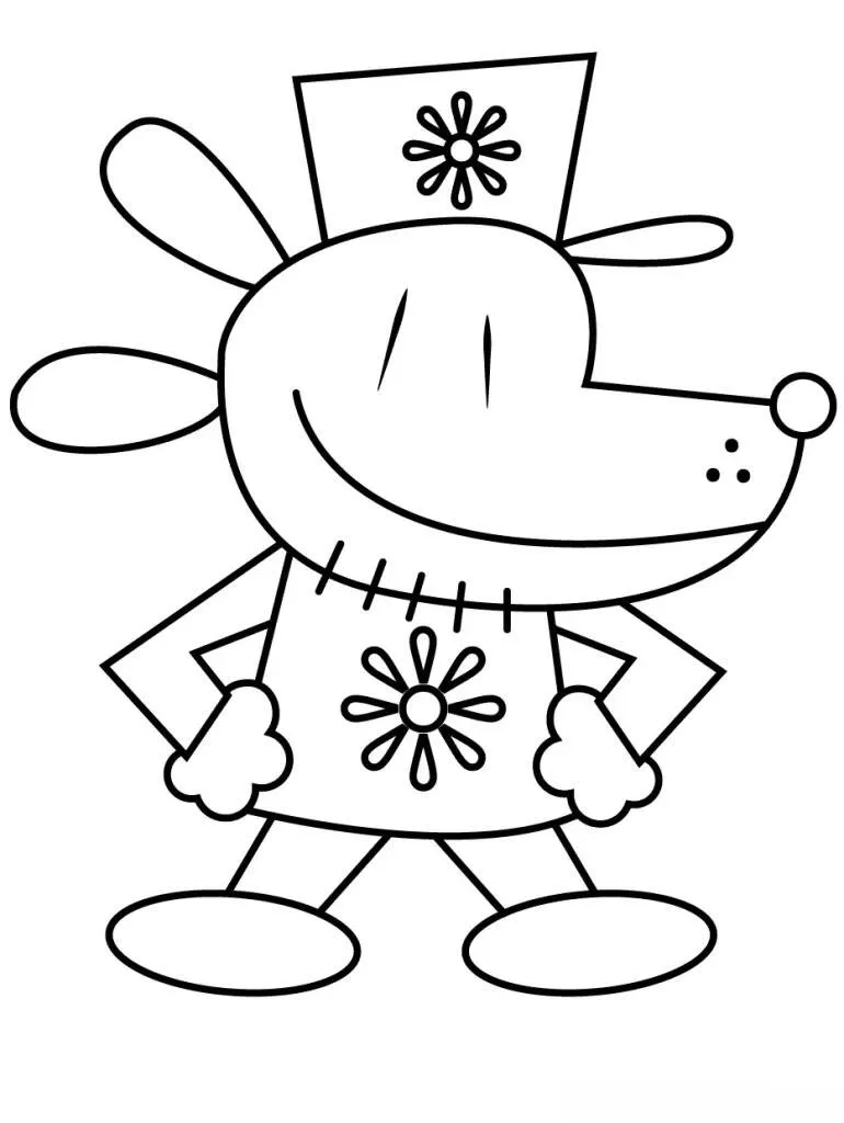 Hombre Perro Sonriente Dibujo para colorear