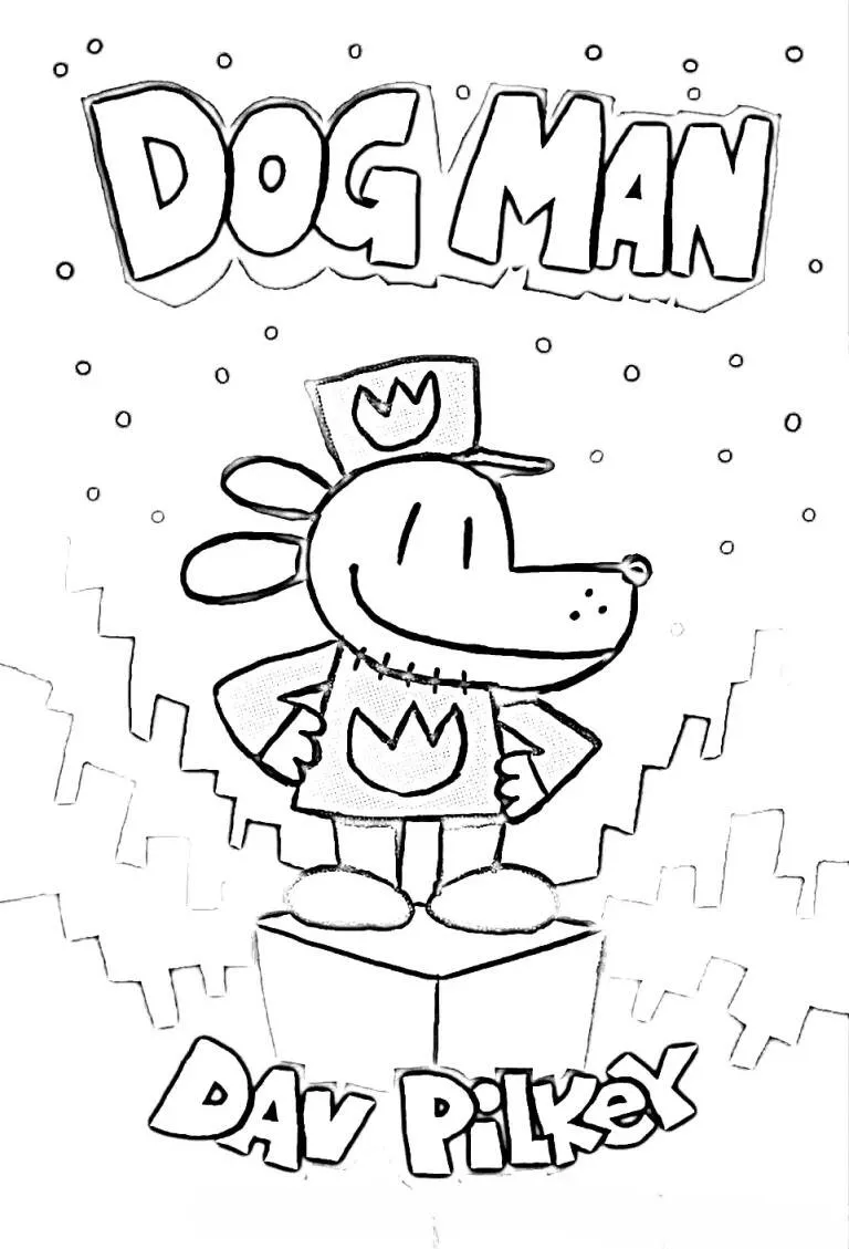 Desenho de Dog Man em Ação para Colorir