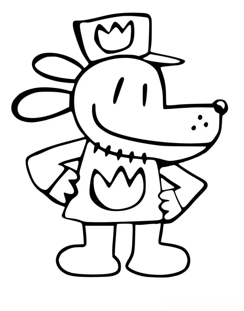 Desenho de Dog Man em Pose Heroica para Colorir