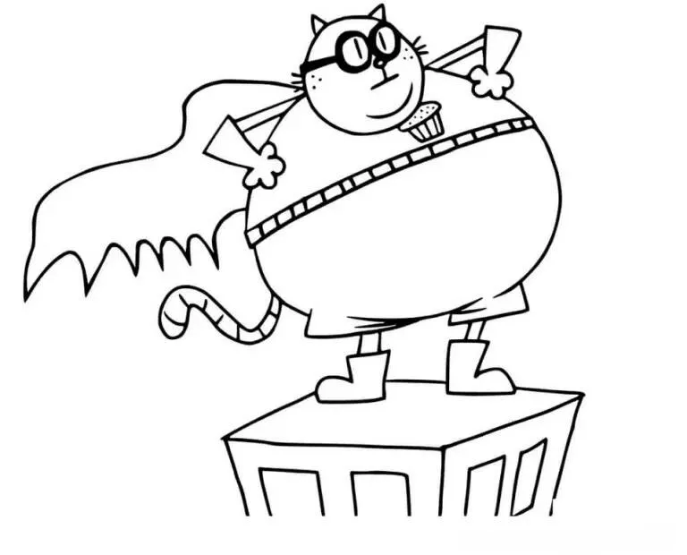 Desenho de Petey o Gato Super Herói para Colorir