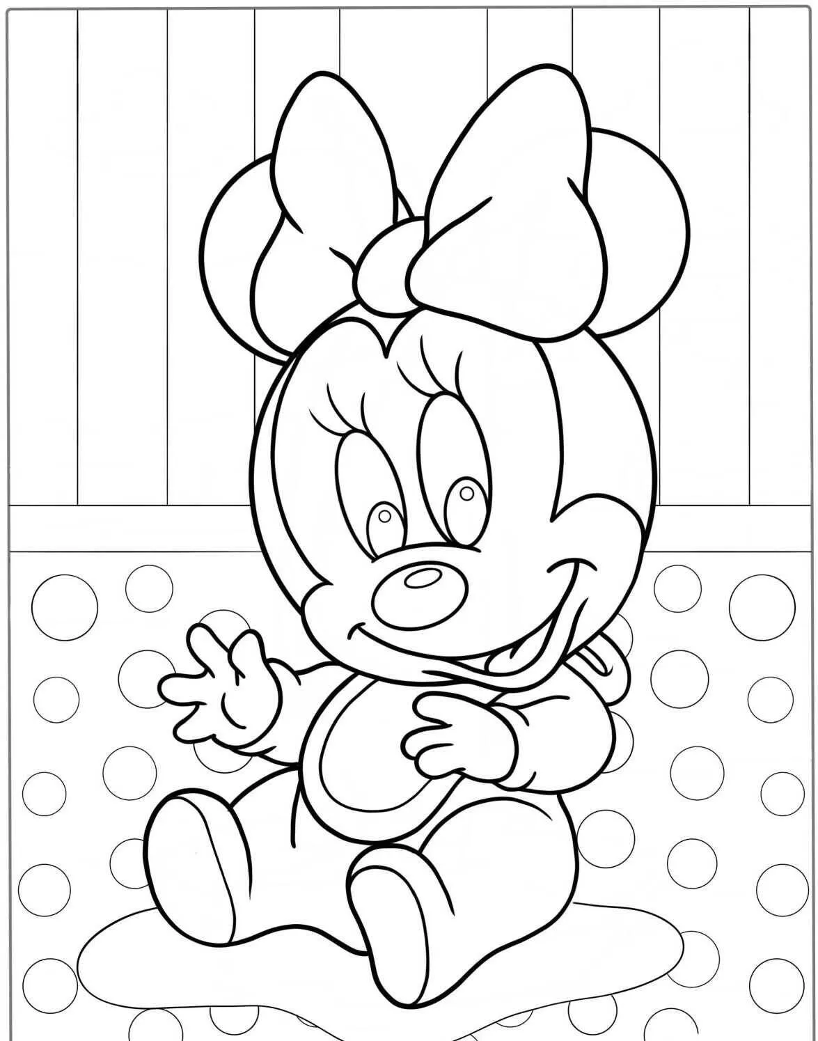 Desenho de Minnie Mouse Sorridente para Colorir