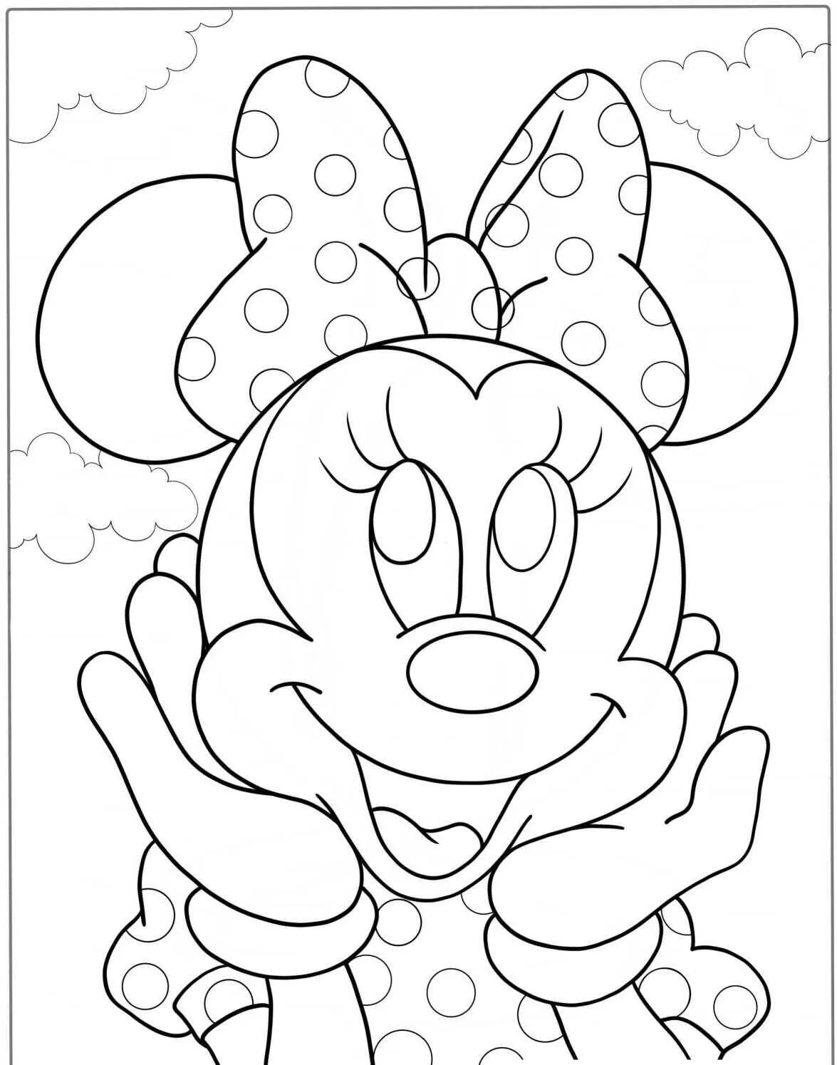 Página para colorear de minnie ratón sonriente
