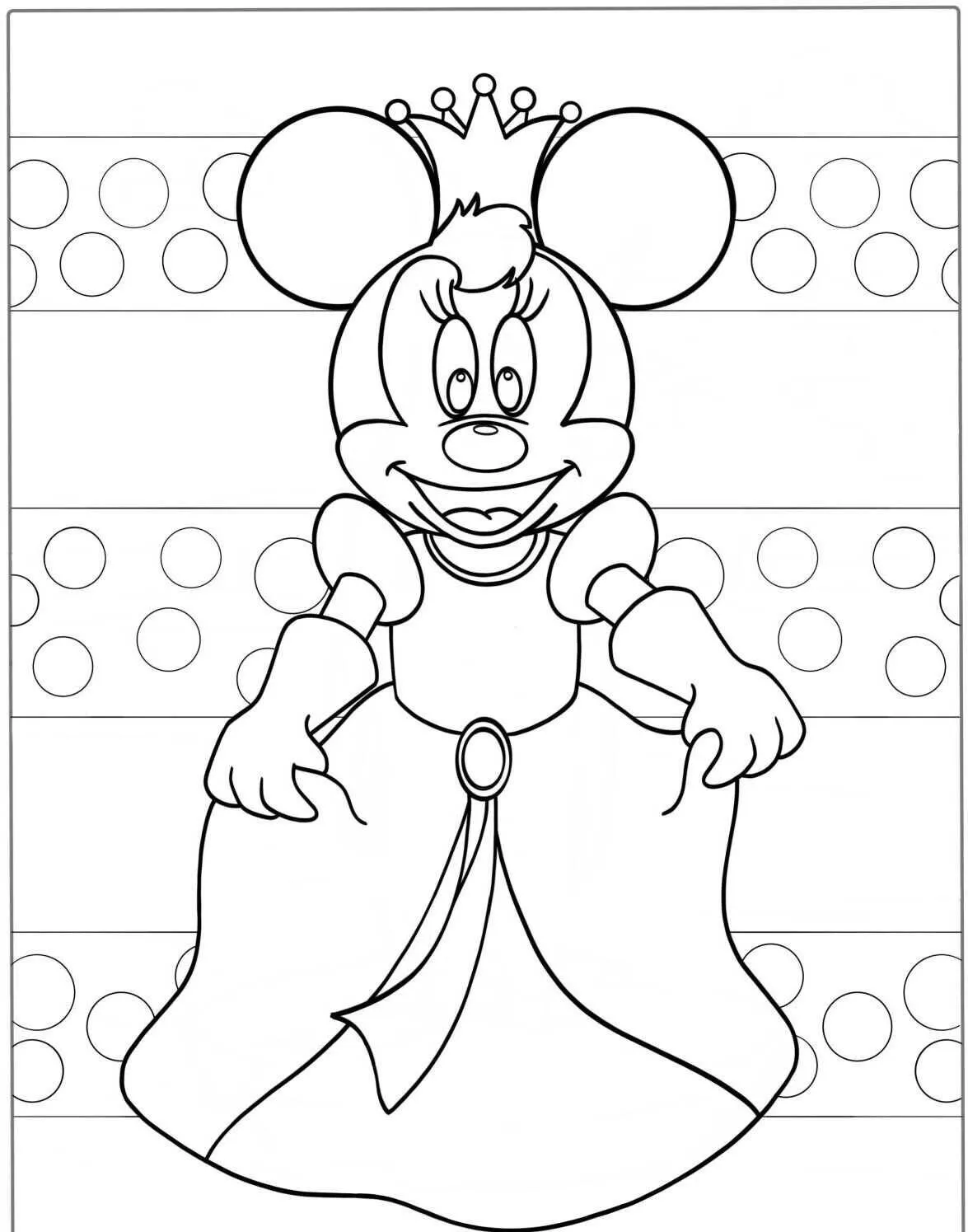 Desenho de Minnie Princesa para Colorir