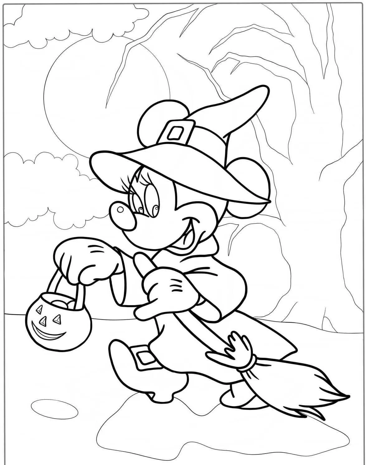 Desenho de Minnie Bruxa para Colorir