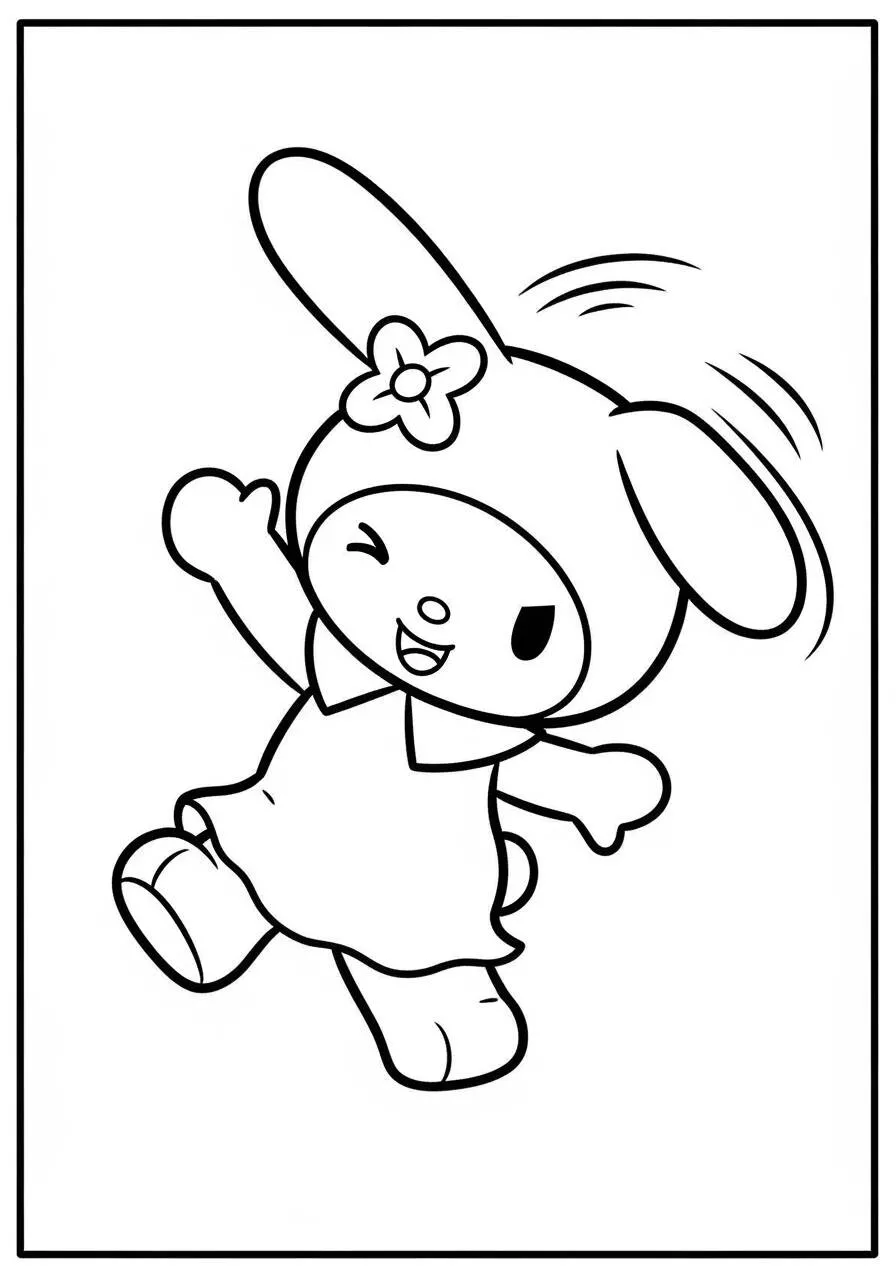 Desenho de My Melody Feliz para Colorir