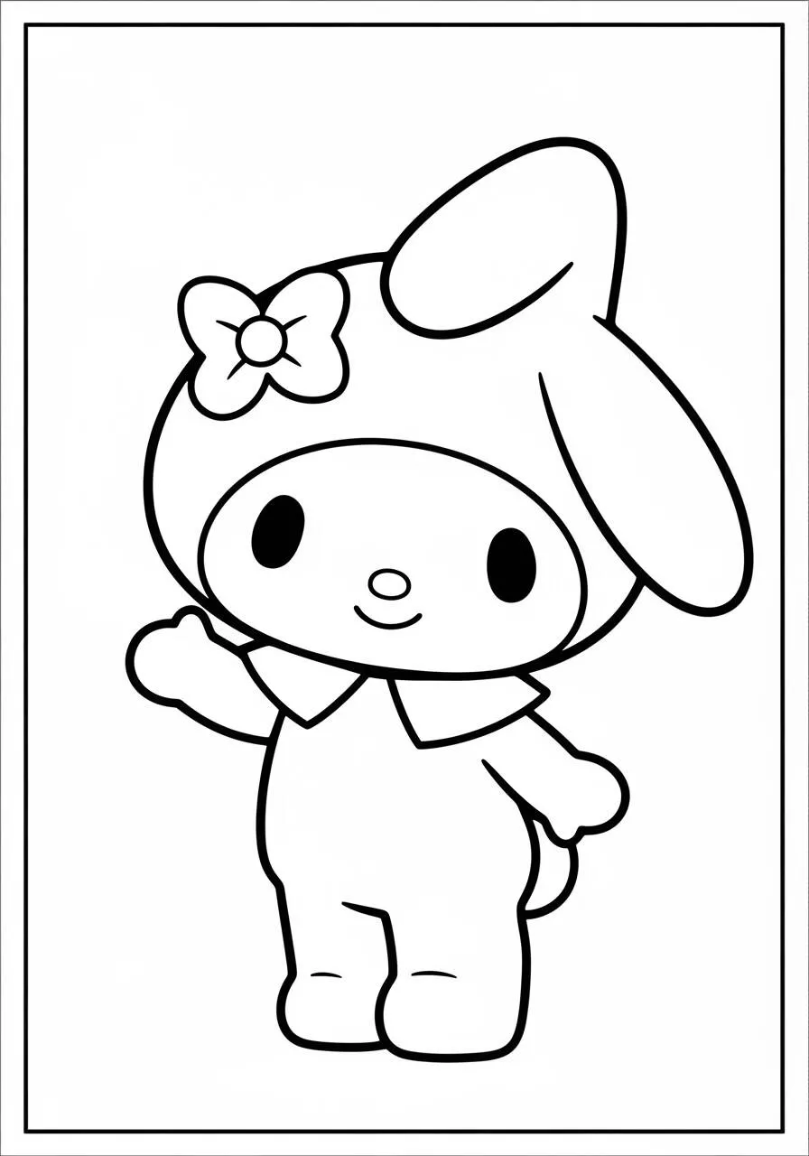 Desenho de My Melody Acenando para Colorir