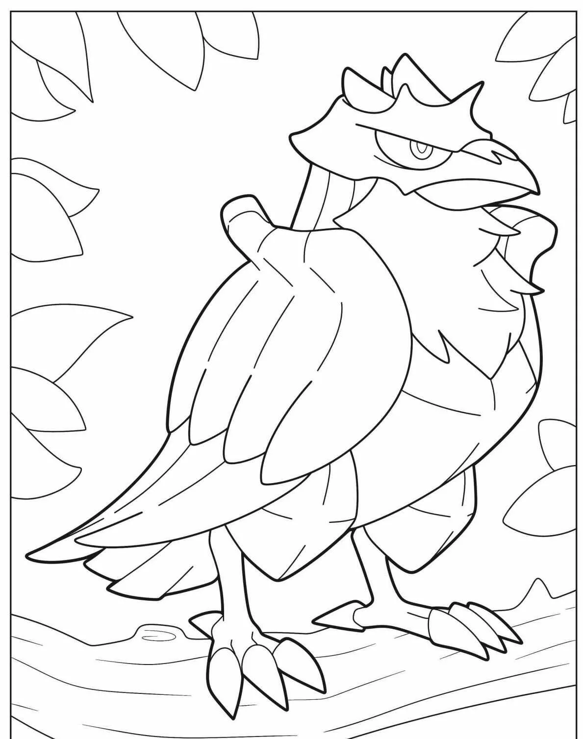 Desenho de Pokémon com o Corviknight para Colorir