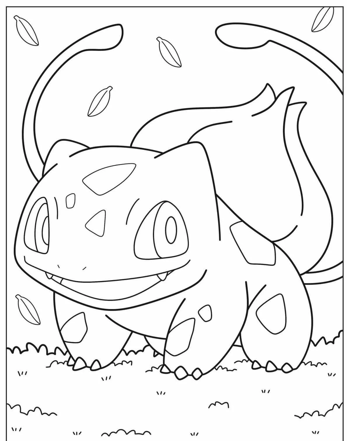 Desenho de Pokémon com o Bulbasaur para Colorir