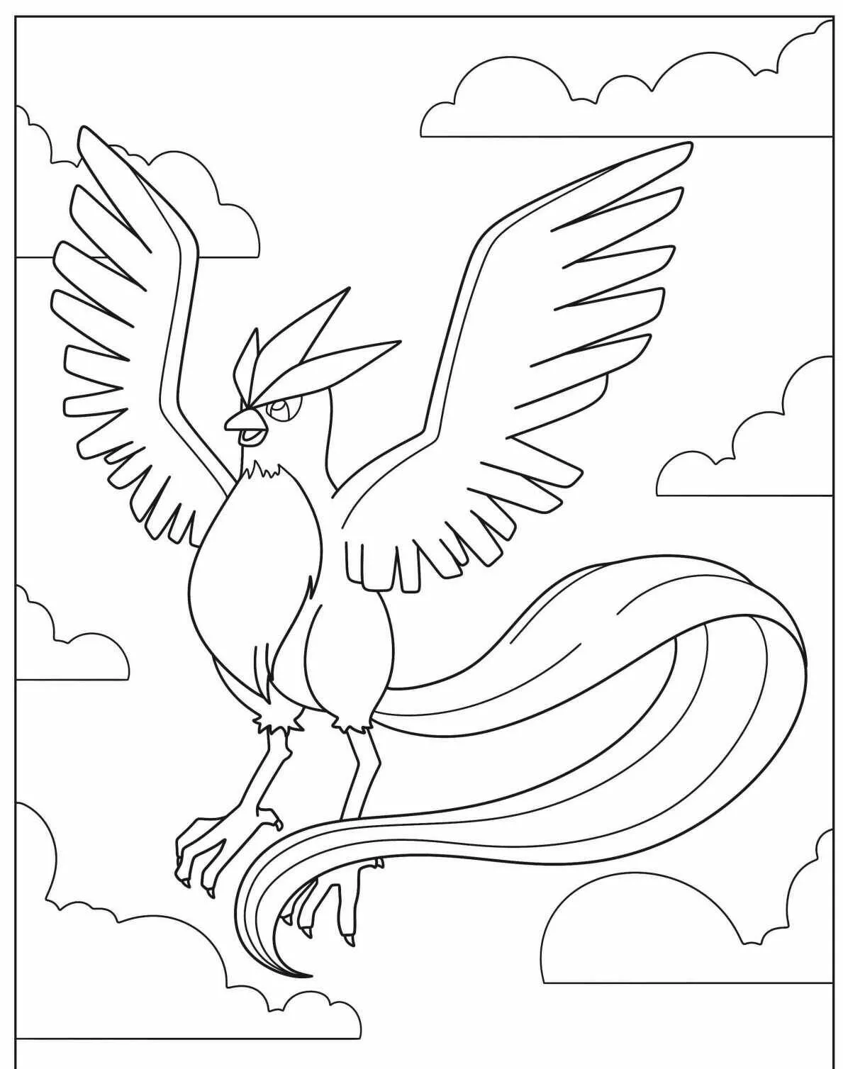 Desenho de Pokémon com o Articuno para Colorir