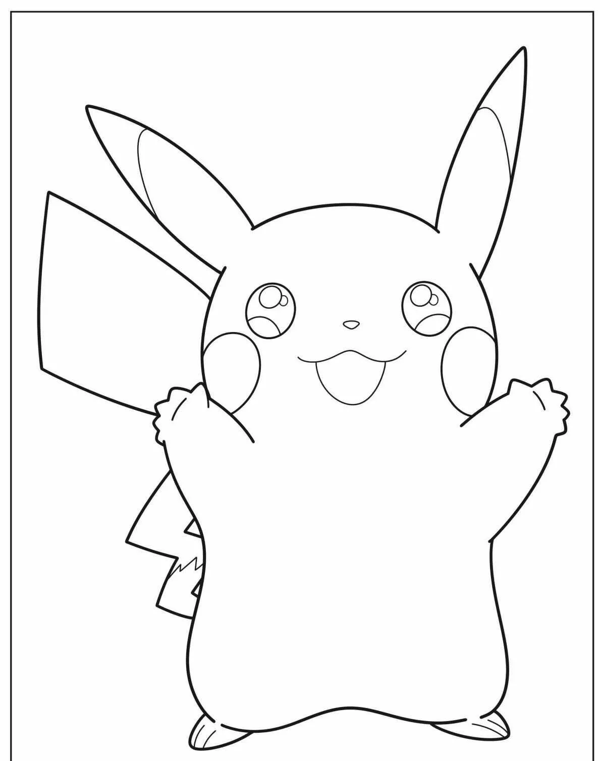 Desenho de Pokémon com o Pikachu para Colorir