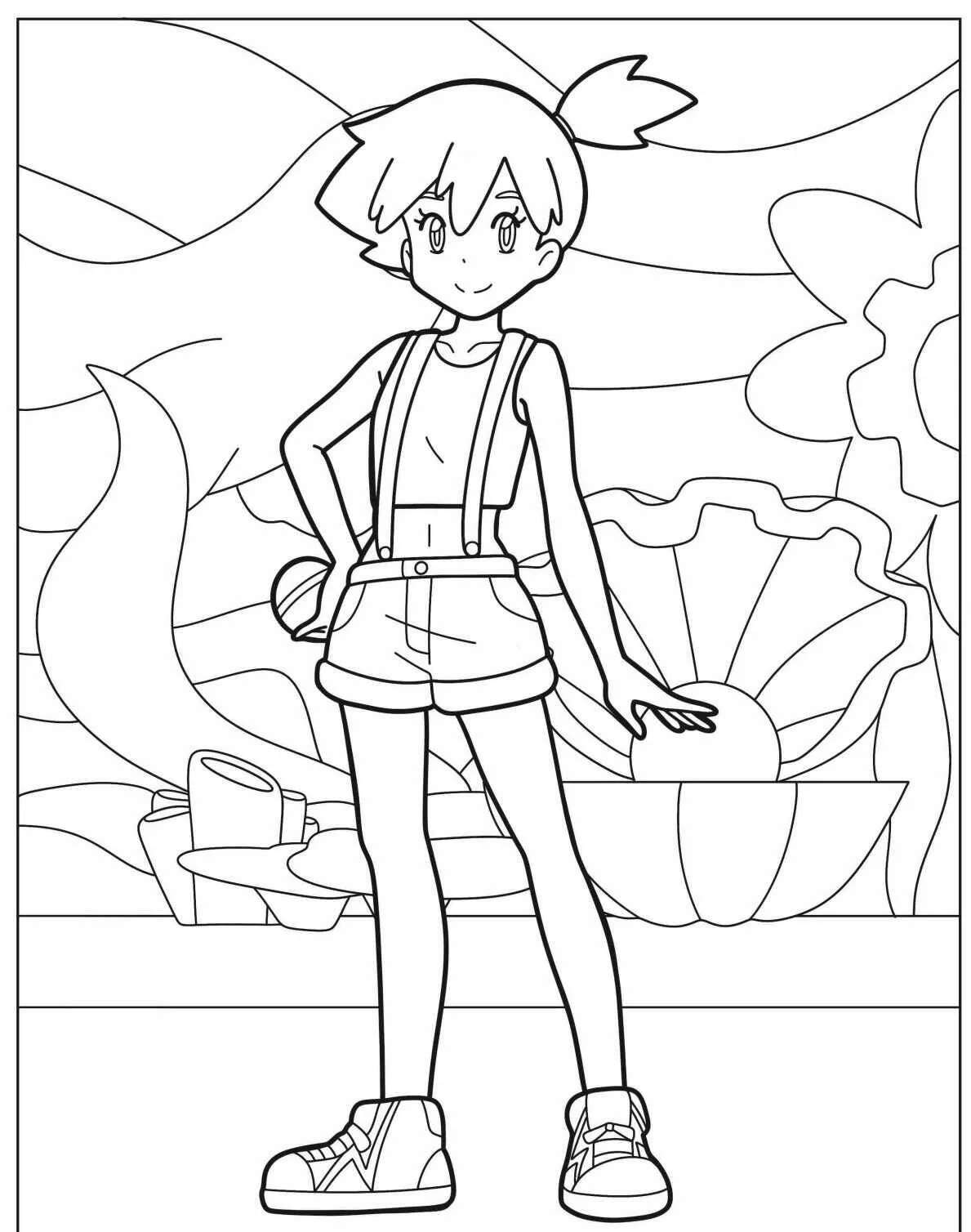 Desenho de Pokémon com a Misty para Colorir