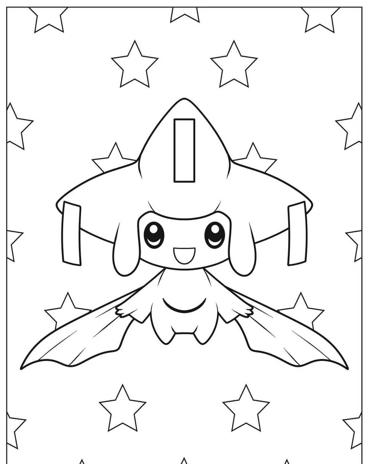 Desenho de Pokémon com o Jirachi para Colorir