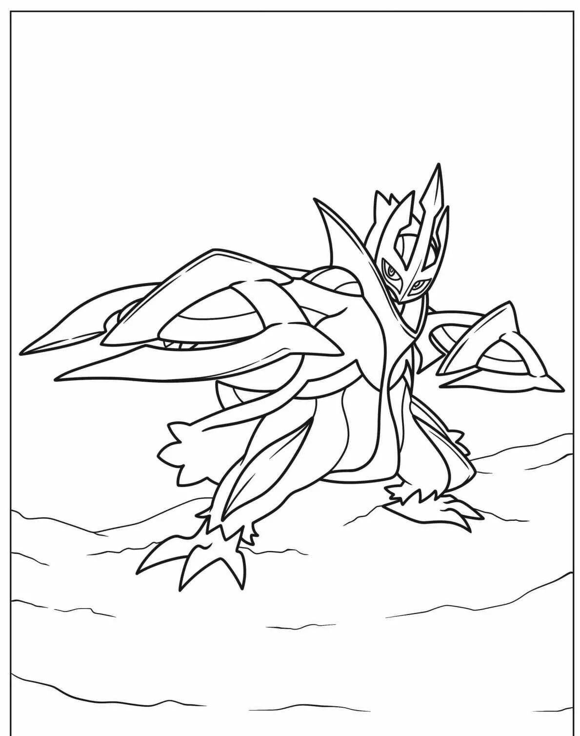 Desenho de Pokémon com o Zygarde para Colorir