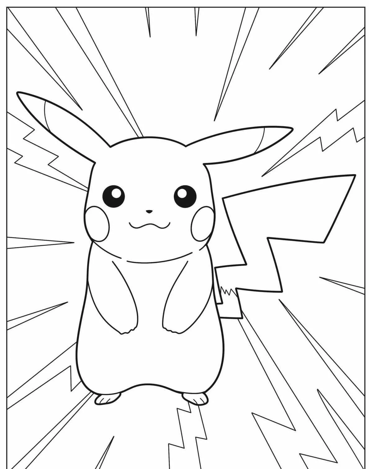 Desenho de Pokémon com o Pikachu para Colorir