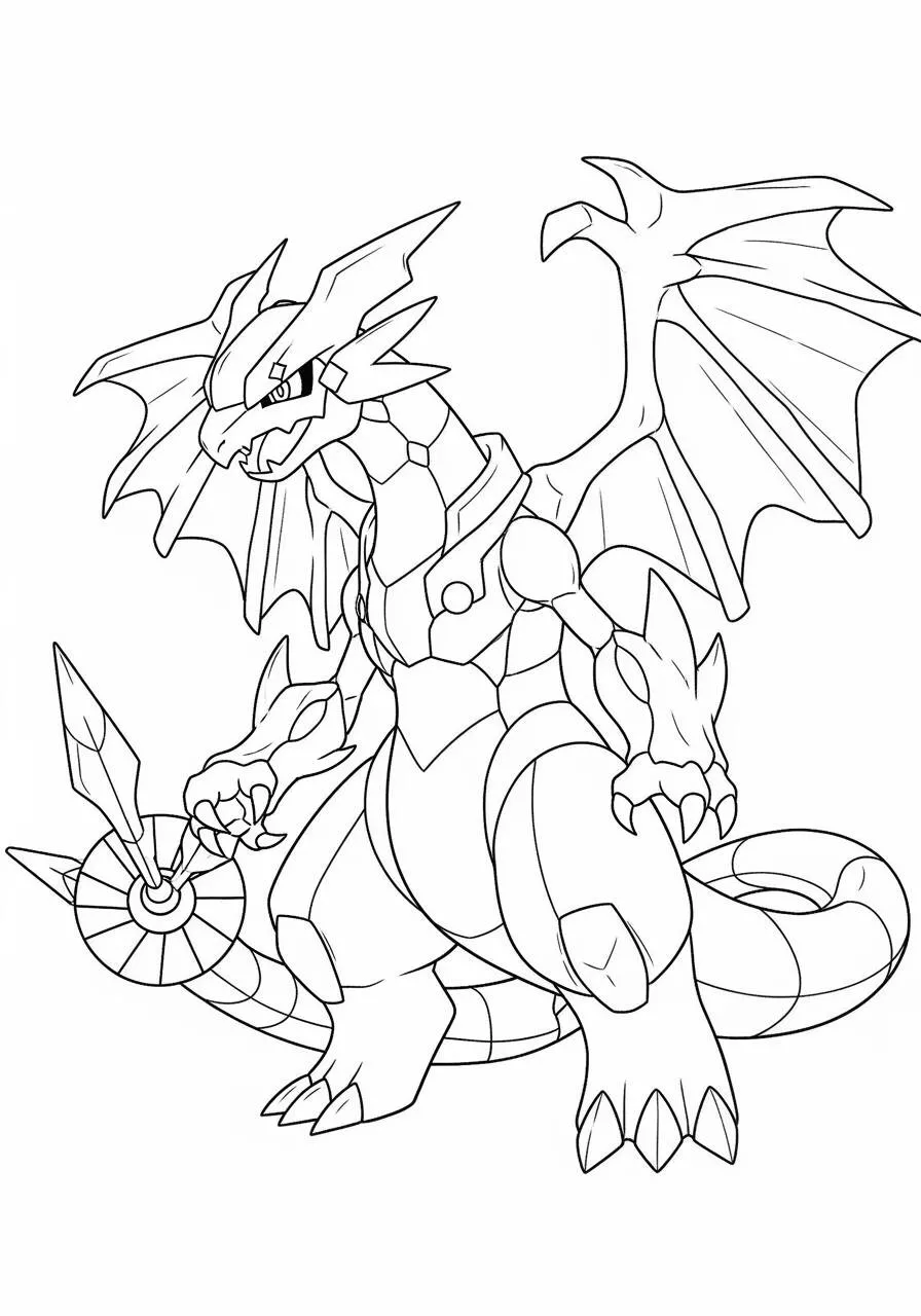 Desenho de Pokémon com o Charizard para Colorir