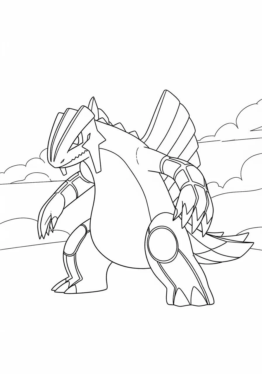 Desenho de Pokémon com o Groudon para Colorir