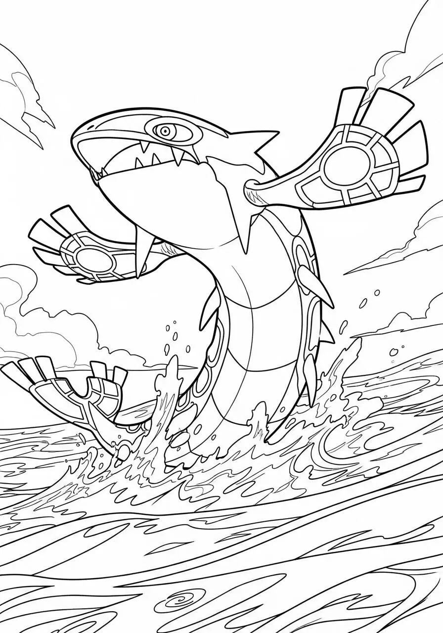 Desenho de Pokémon com o Kyogre para Colorir