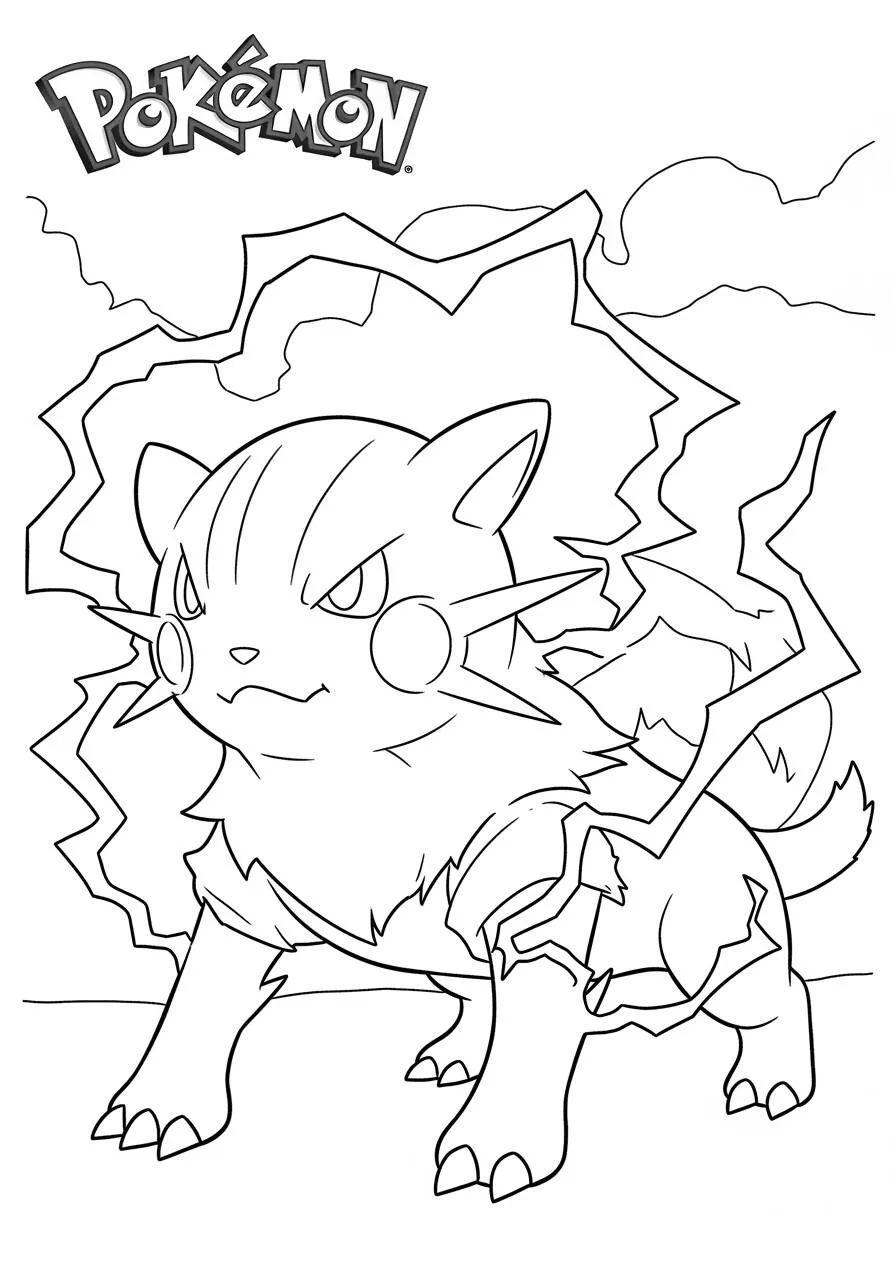 Desenho de Pokémon com o Electrike para Colorir