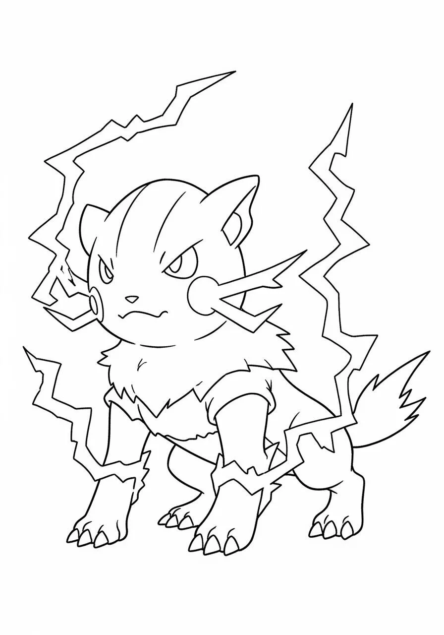 Desenho de Pokémon com o Electrike para Colorir