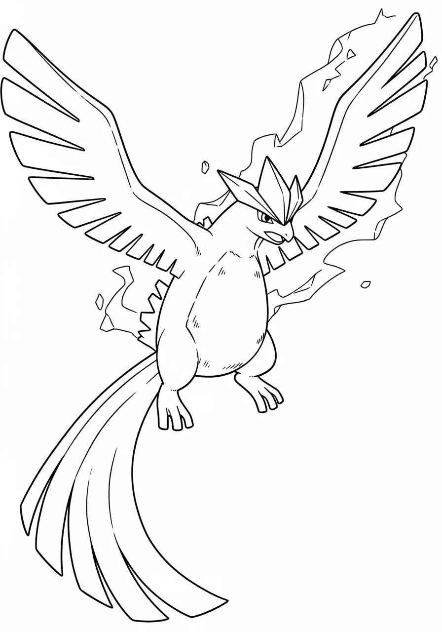 Desenho de Pokémon com o Articuno para Colorir