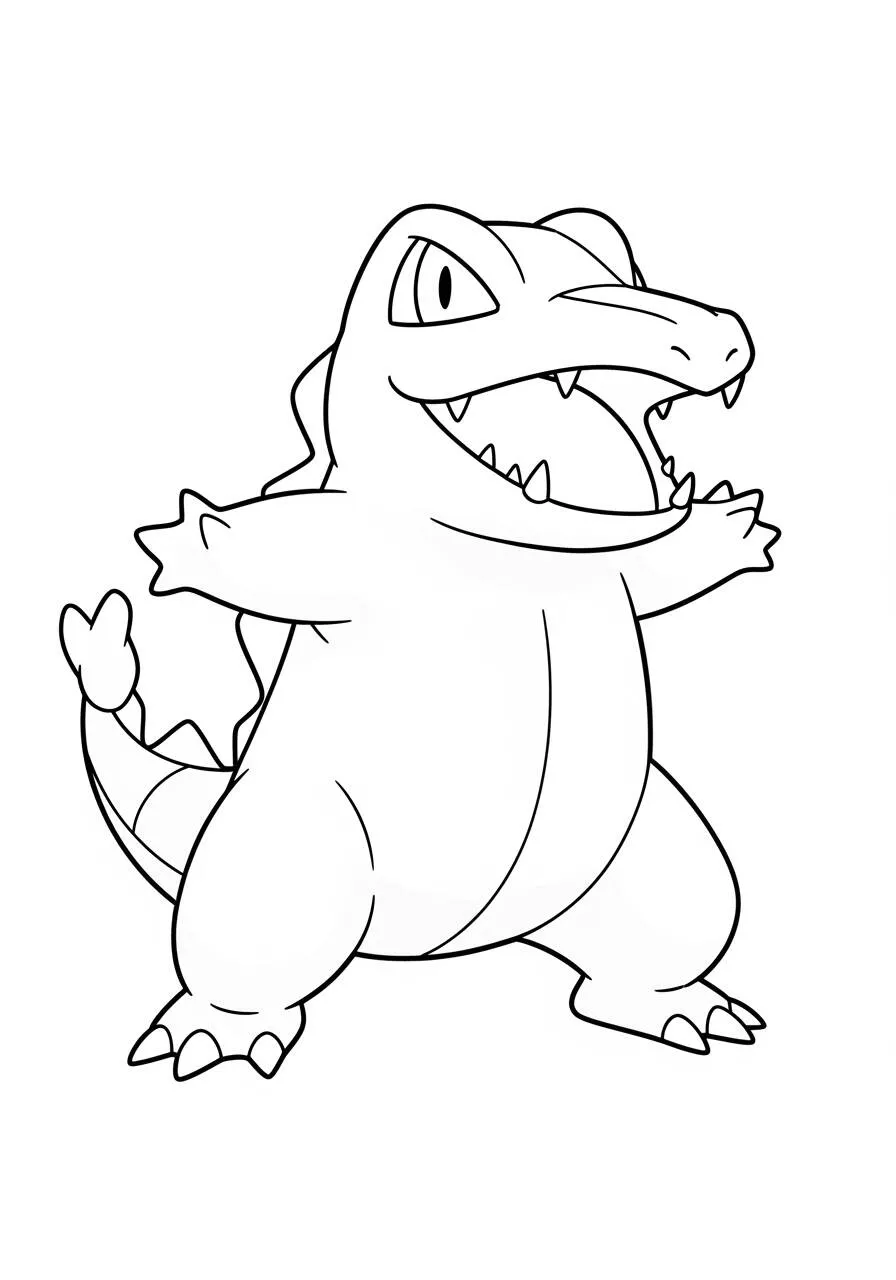 Desenho de Pokémon com o Croconaw para Colorir