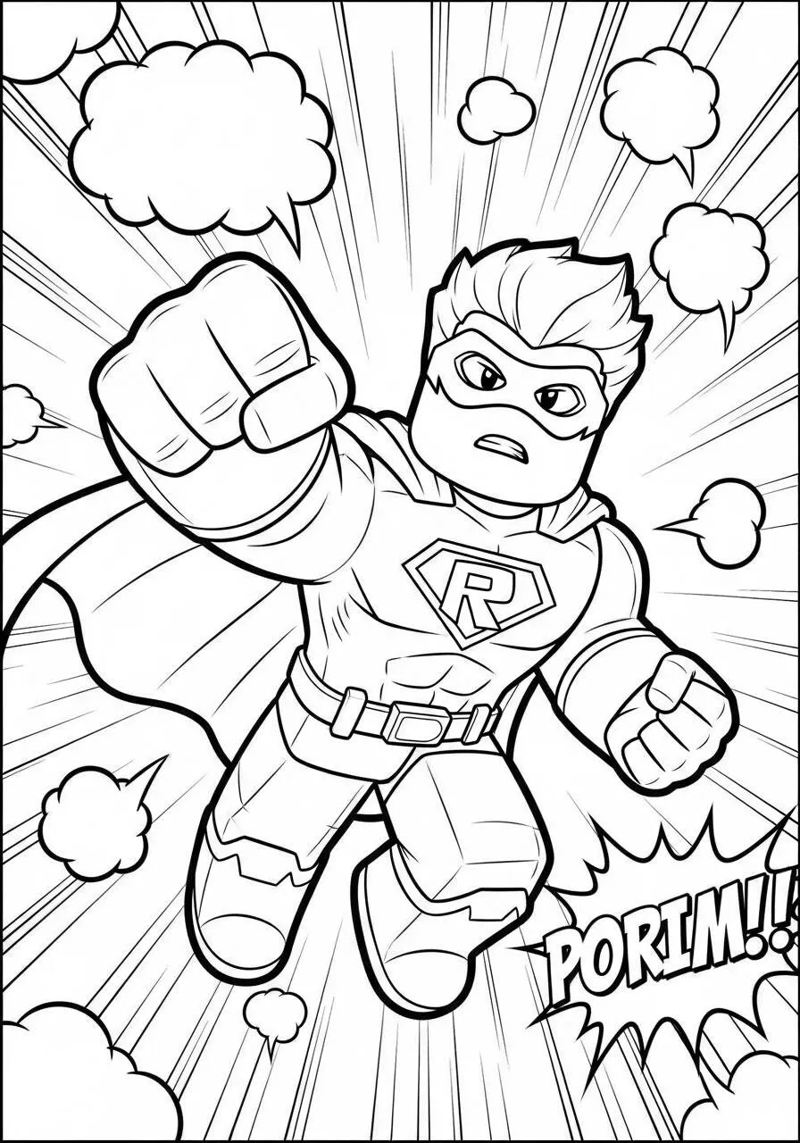 Desenho de Roblox Super Herói a Voar para Colorir