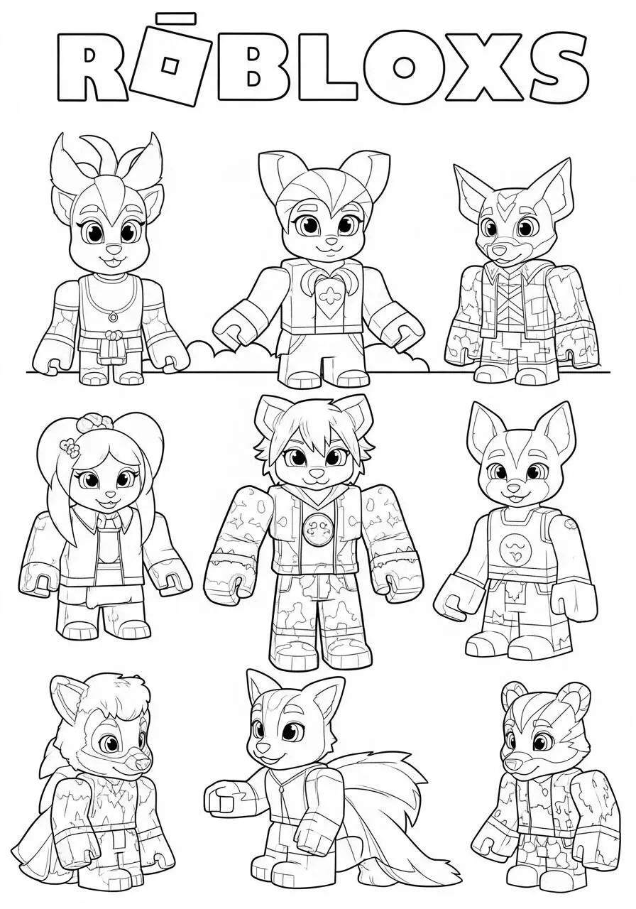 Desenho de Personagens Roblox para Colorir