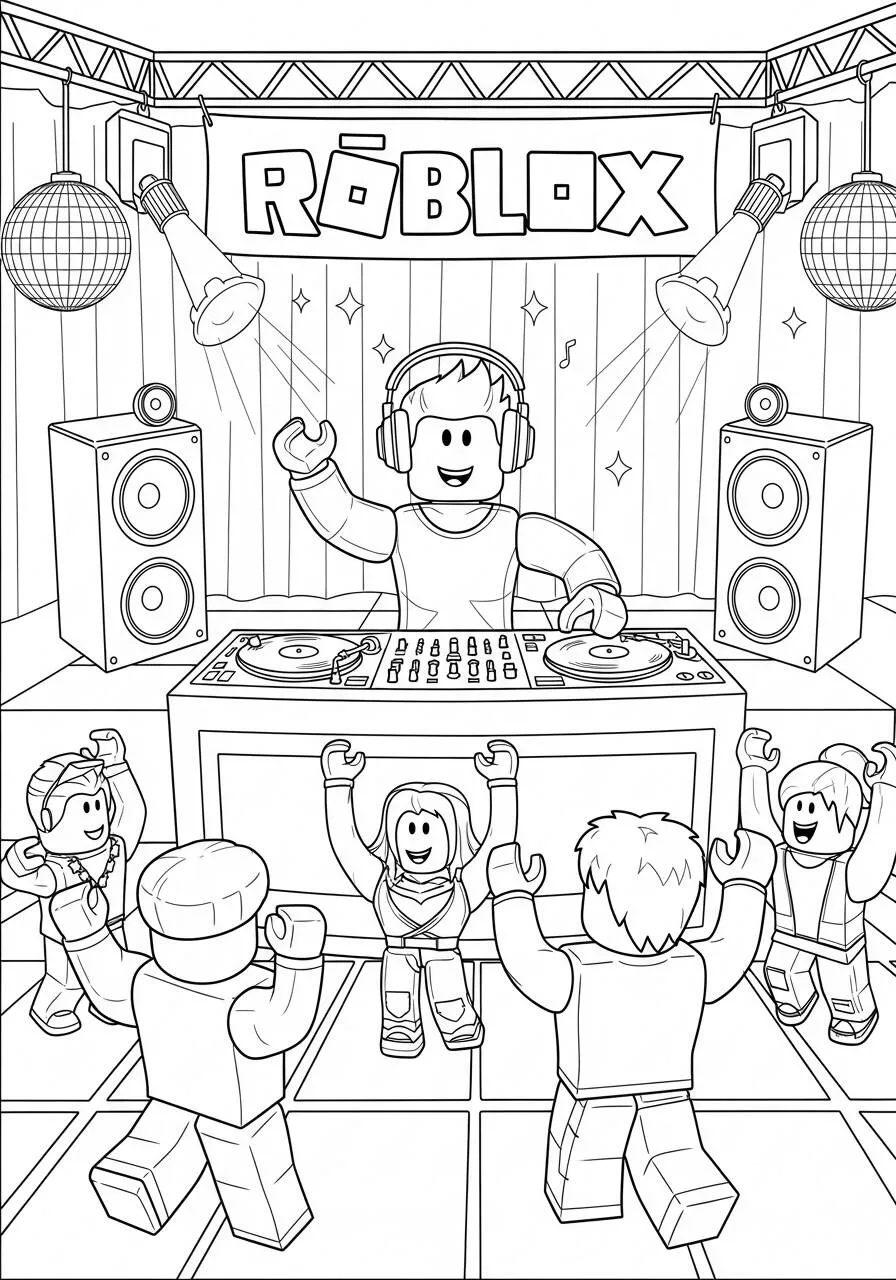 Desenho de Roblox DJ Animado para Colorir