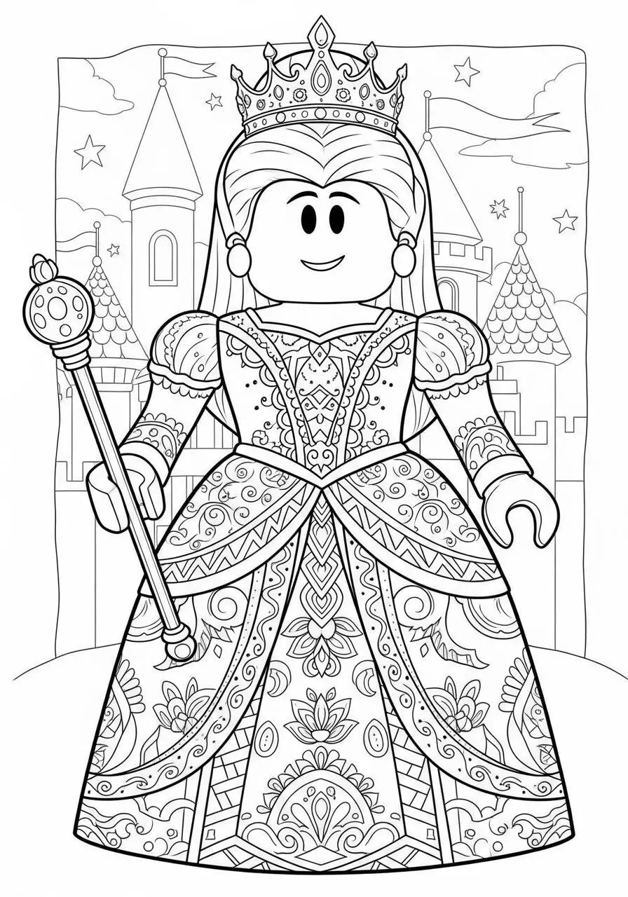 Kolorowanka Roblox Princess z koroną