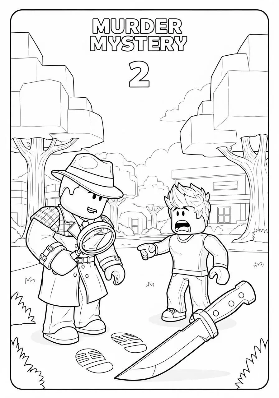 Desenho de Roblox Murder Mystery 2 para Colorir