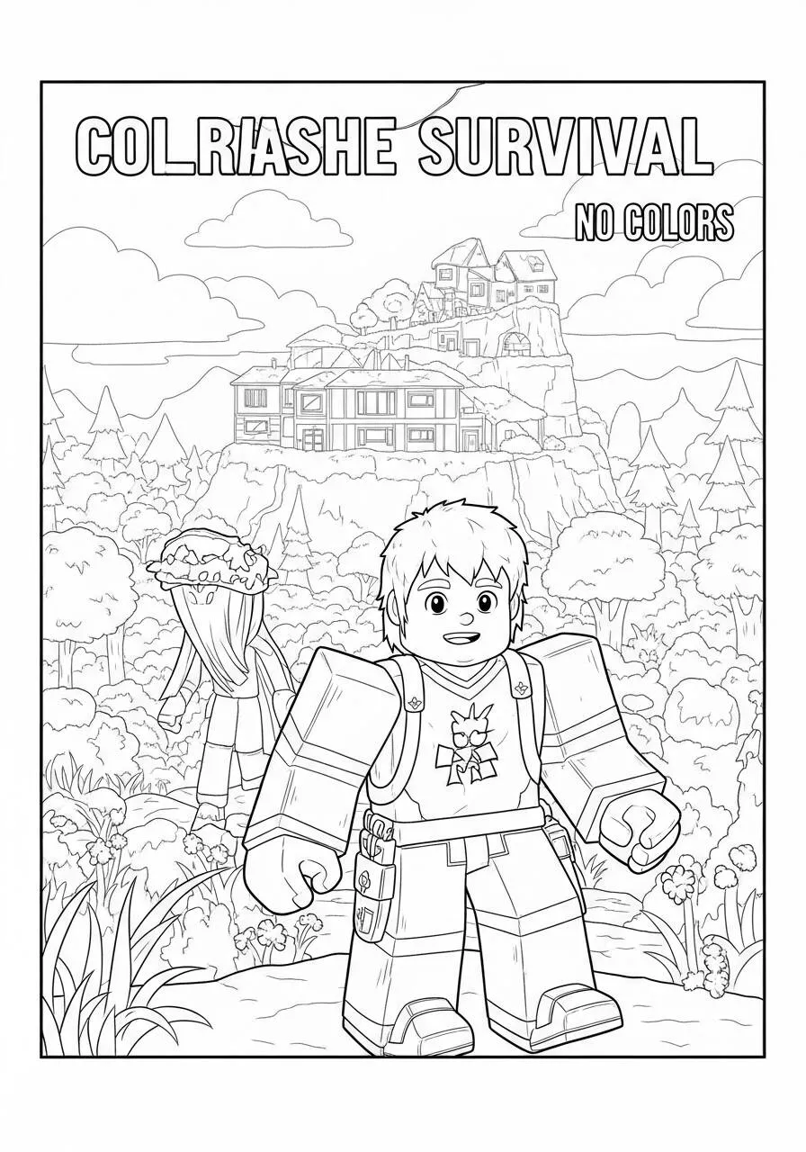 Desenho de Roblox Personagem em Colrashe Survival para Colorir