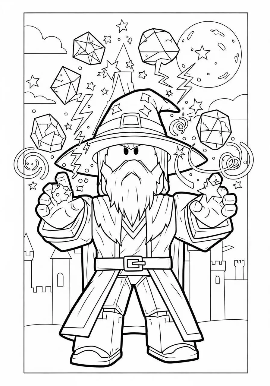 Roblox Mighty Wizard Pagina da colorare