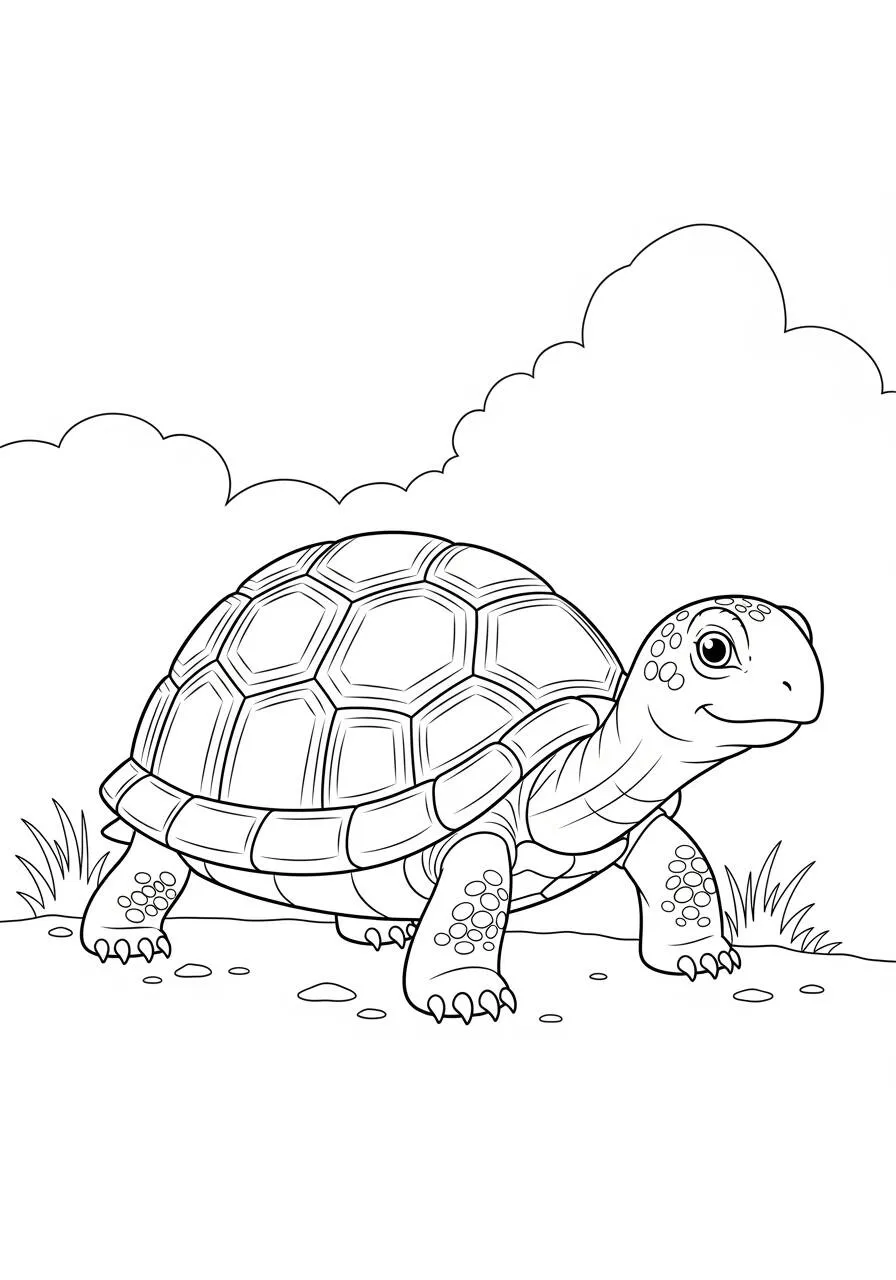 Desenho de Tartaruga Terrestre para Colorir