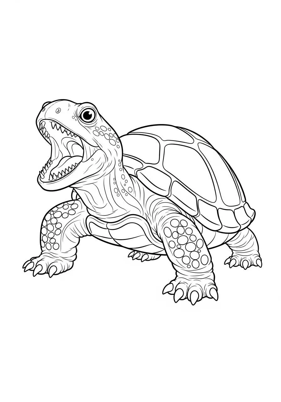 Desenho de Tartaruga com Padrões Intricados para Colorir