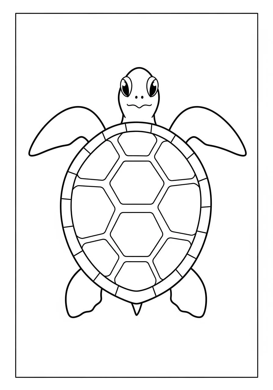 Desenho de Tartaruga Fofa para Colorir