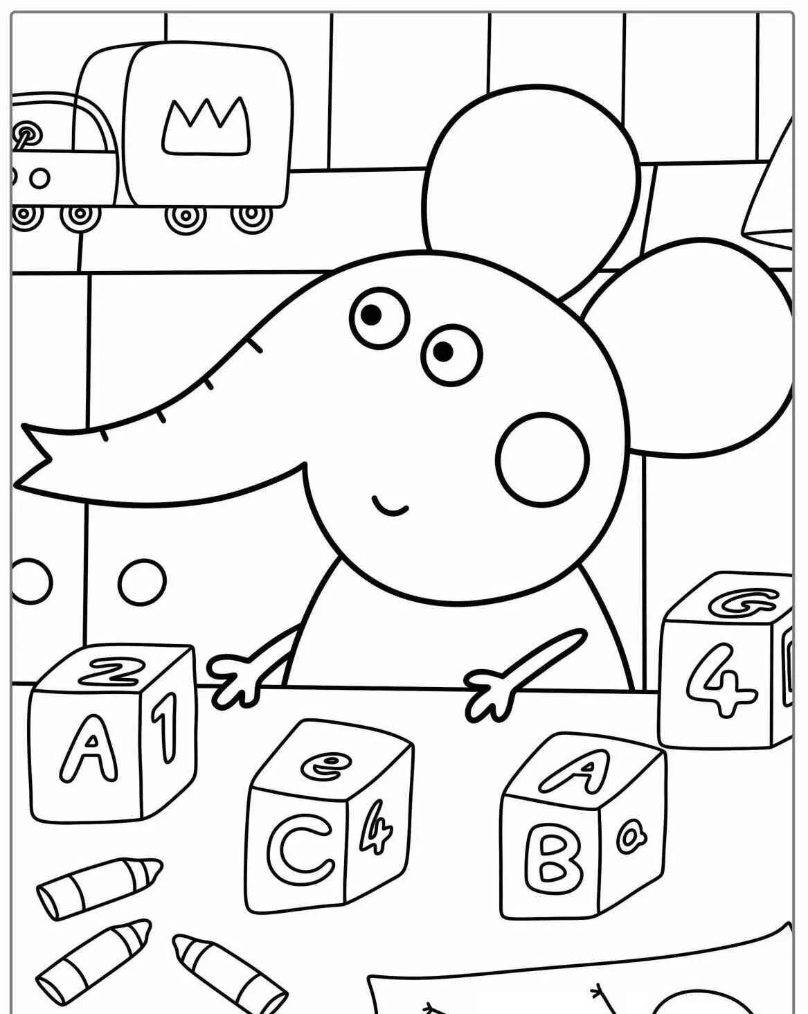 Desenho do Elefante Edmond para Colorir