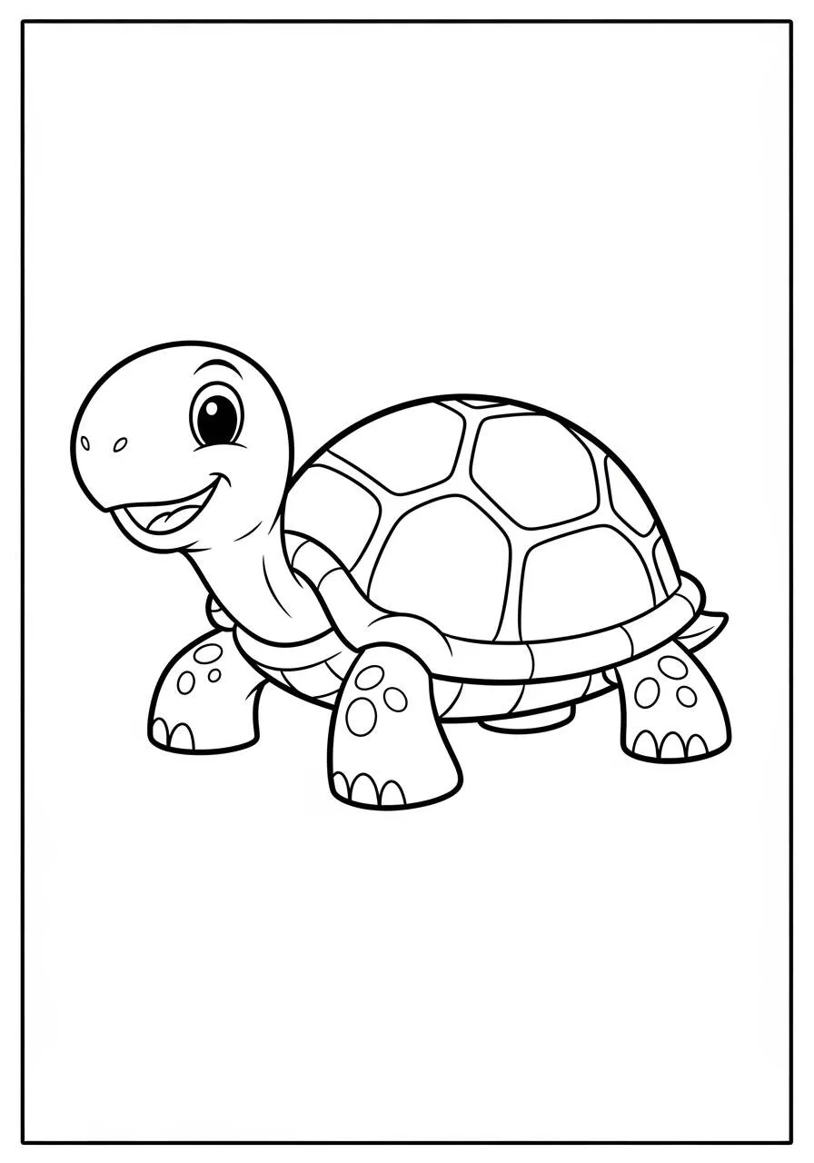 Desenho de Tartaruga Fofa para Colorir