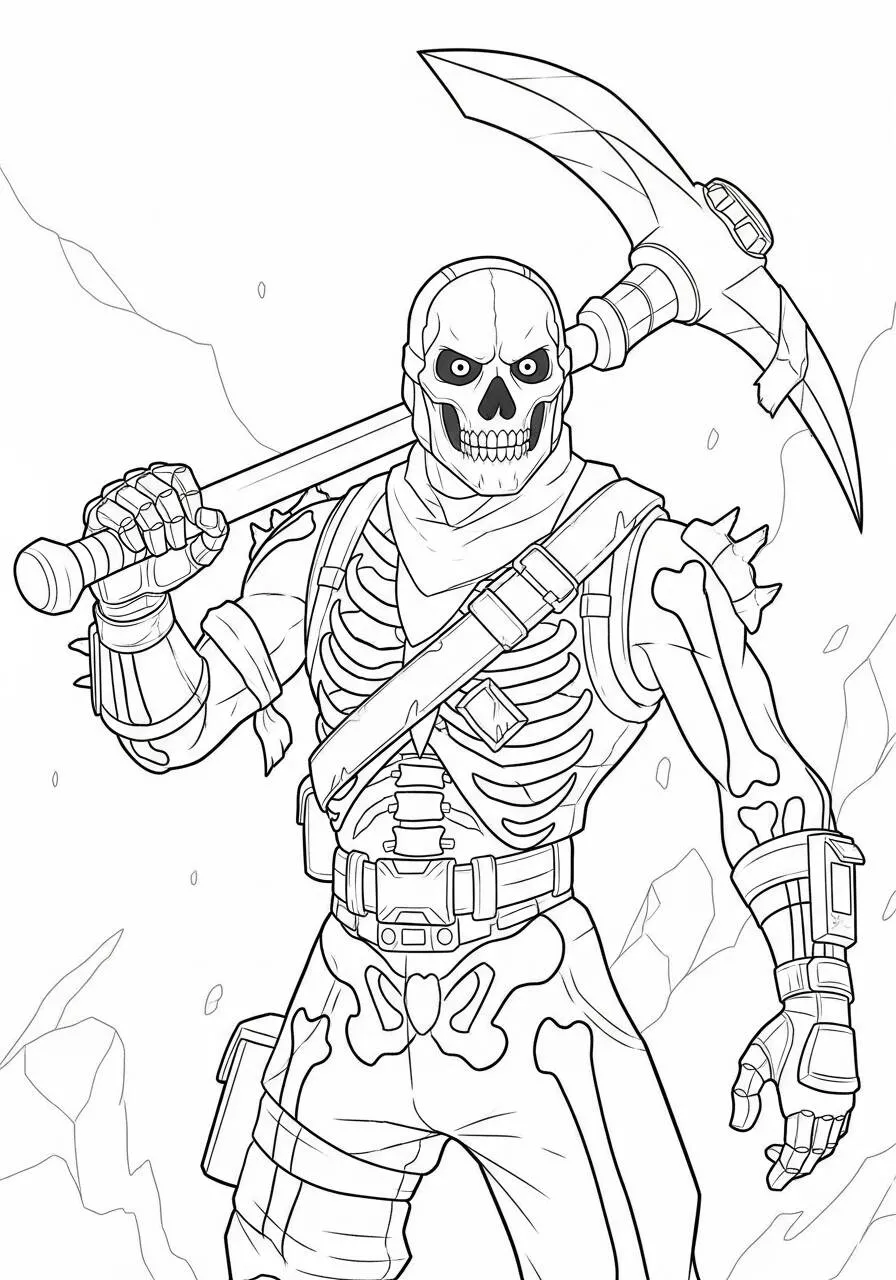 Desenho de Fortnite Skull Trooper para Colorir