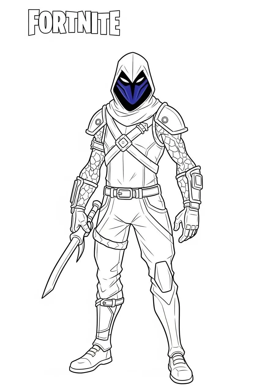 Desenho de Fortnite Skin do Ninja para Colorir