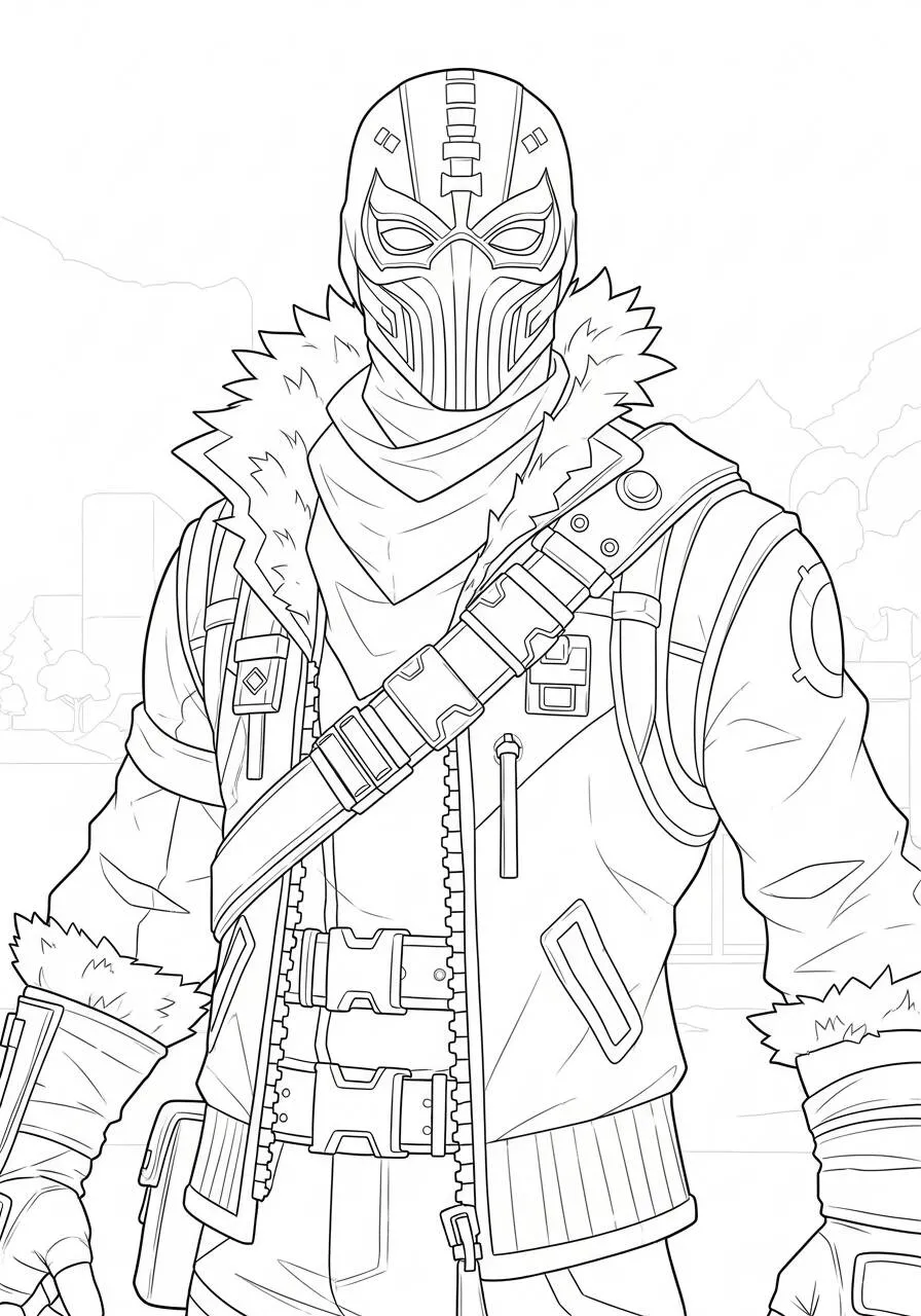Desenho de Fortnite Skin de Frostbite para Colorir