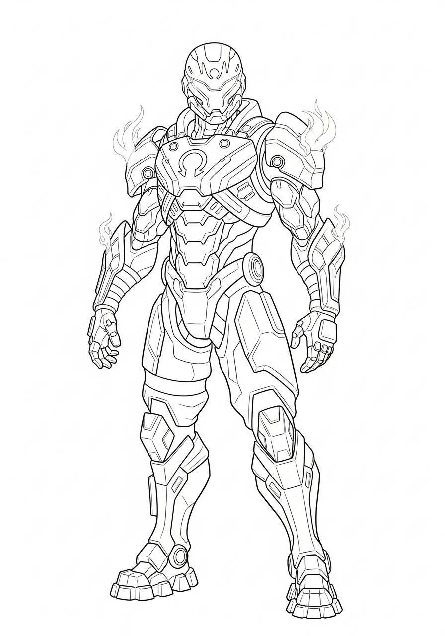 Desenho de Fortnite Skin de Guerreiro com Armadura para Colorir