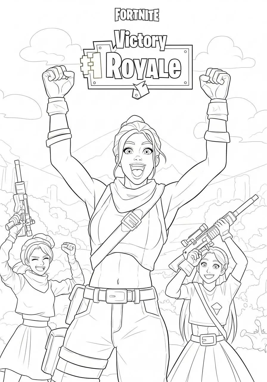 Desenho de Fortnite Vitória Royale para Colorir